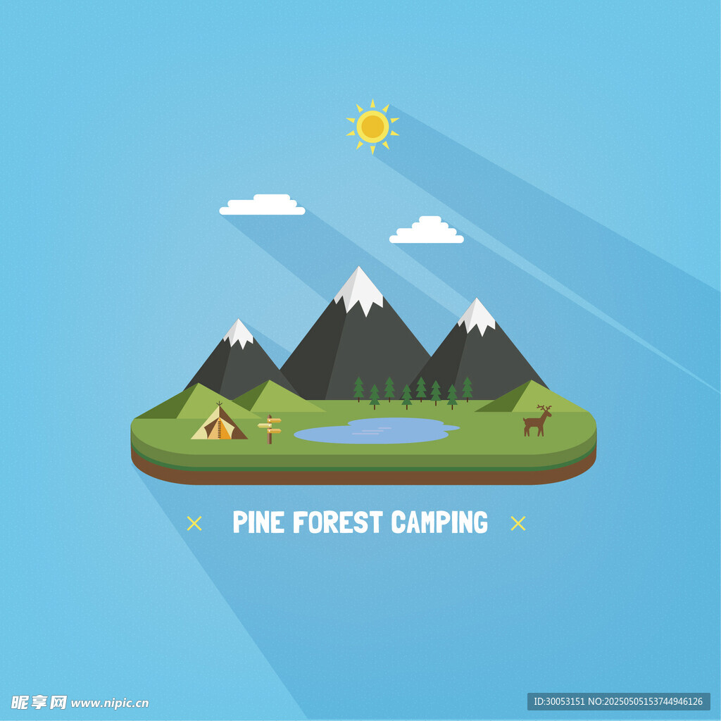 戶外森林露營風景