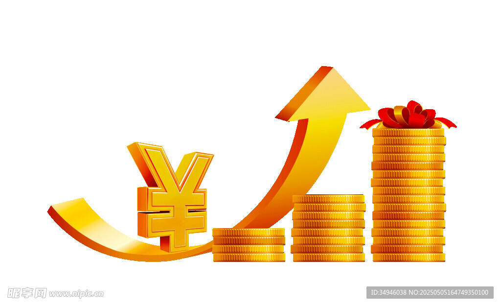 人民幣財富增長喜慶場景