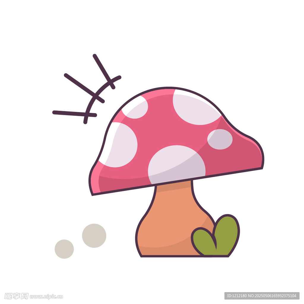 可愛卡通蘑菇插畫