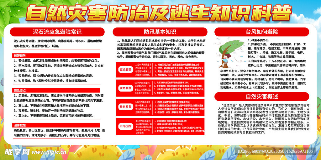 自然災(zāi)害防護(hù)知識(shí)展板