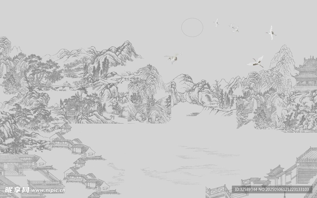 水墨山水圖景