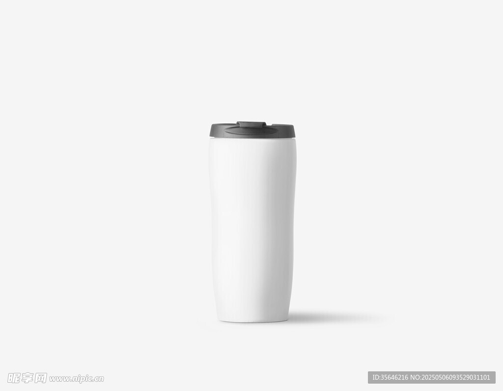 簡約白色保溫杯樣機展示