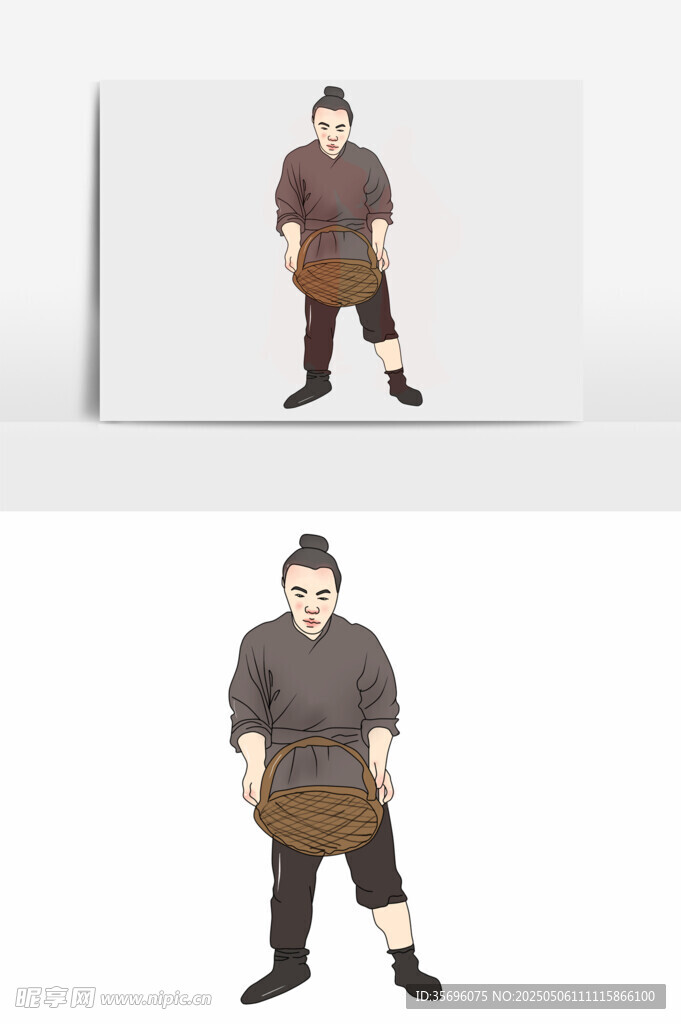 古代男性角色3D模型展示