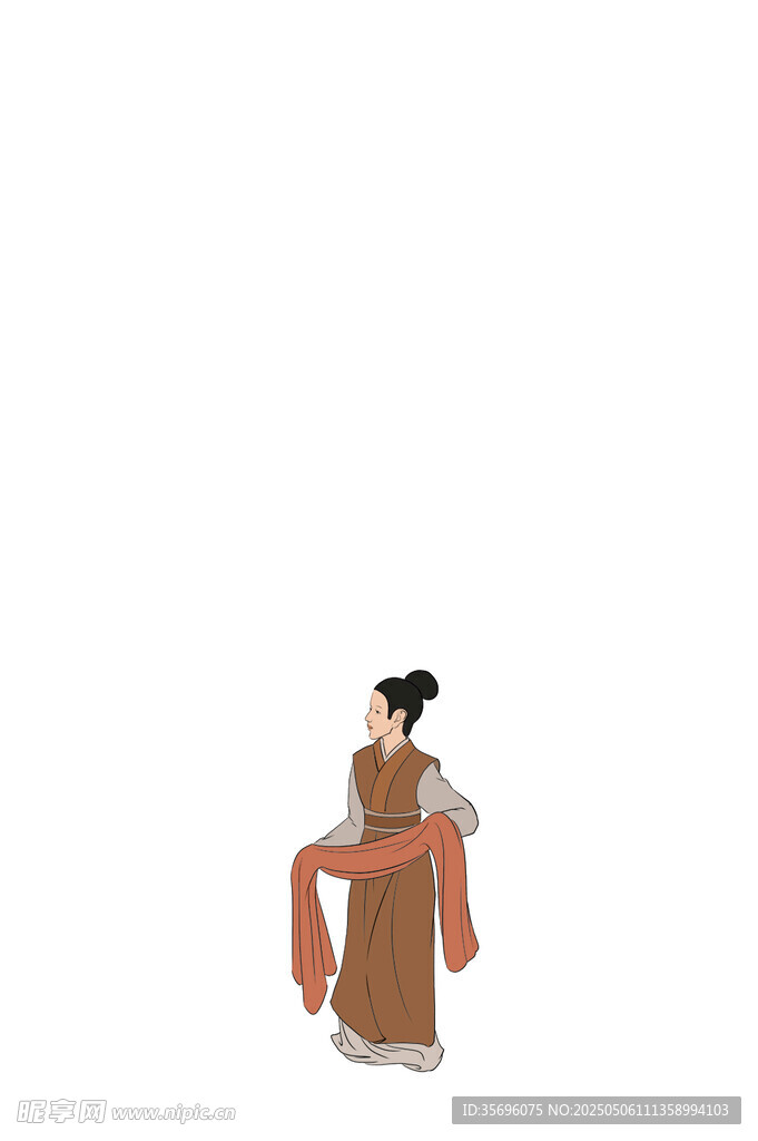 古風坐姿女子擺件