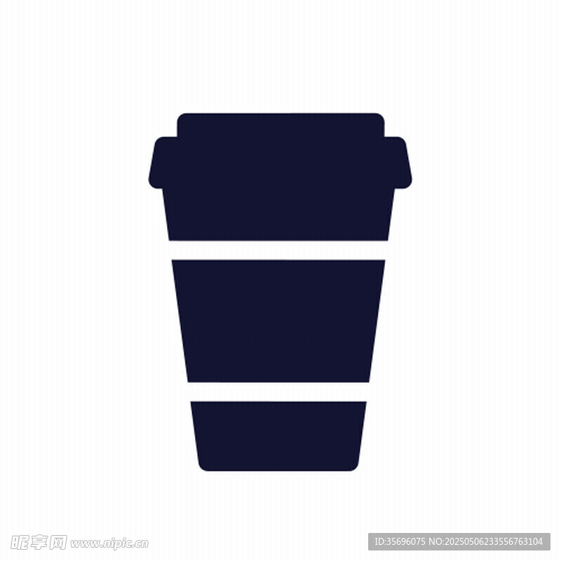 簡約一次性咖啡杯圖標
