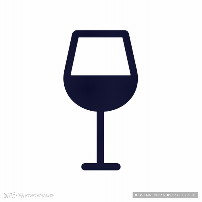 簡約風格葡萄酒杯圖標