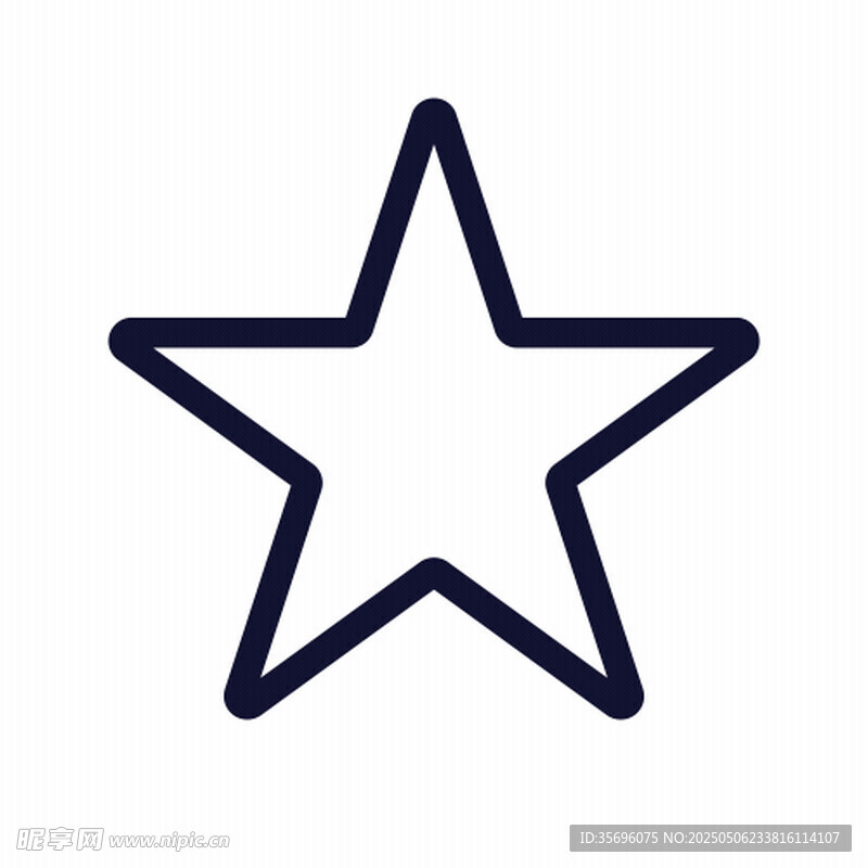 簡約線條五角星圖標