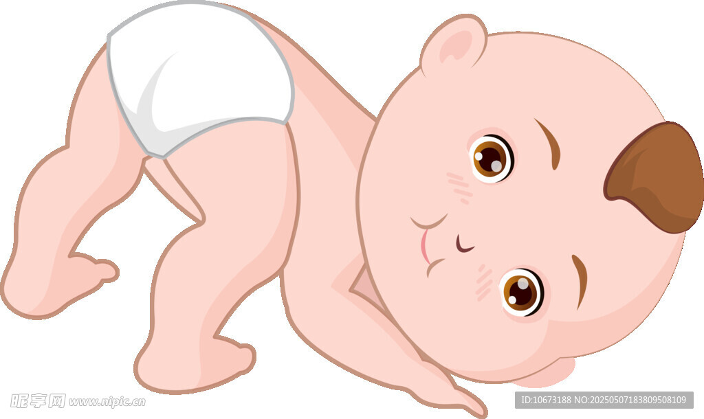 爬行的可愛小嬰兒
