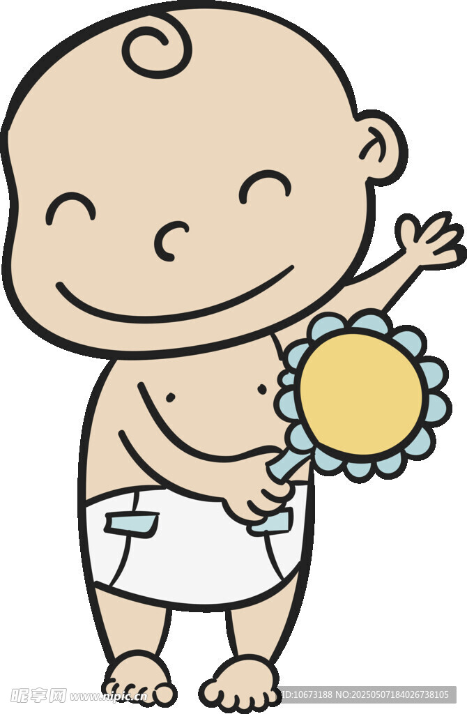 可愛(ài)寶寶手持花朵玩具