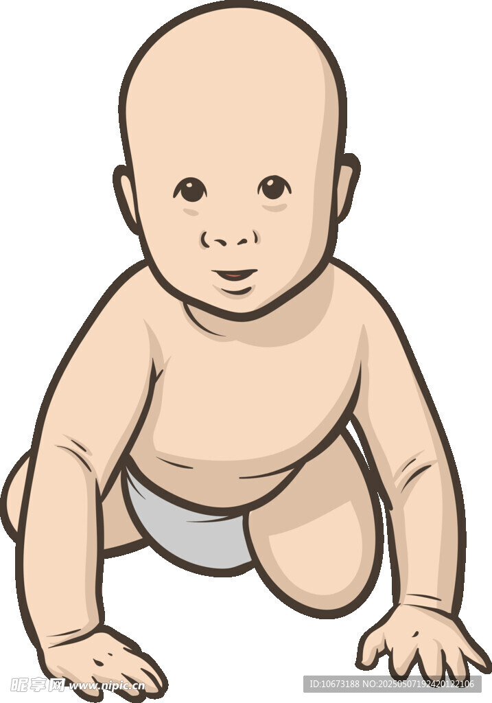 爬行的可愛小嬰兒