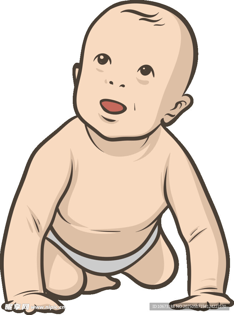 爬行的可愛小嬰兒