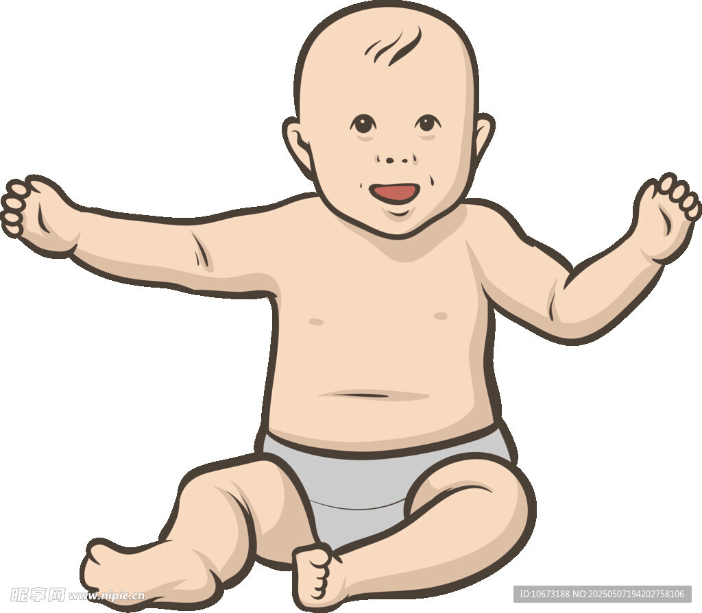 坐著的可愛小嬰兒