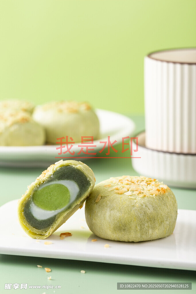 抹茶酥點(diǎn)心特寫