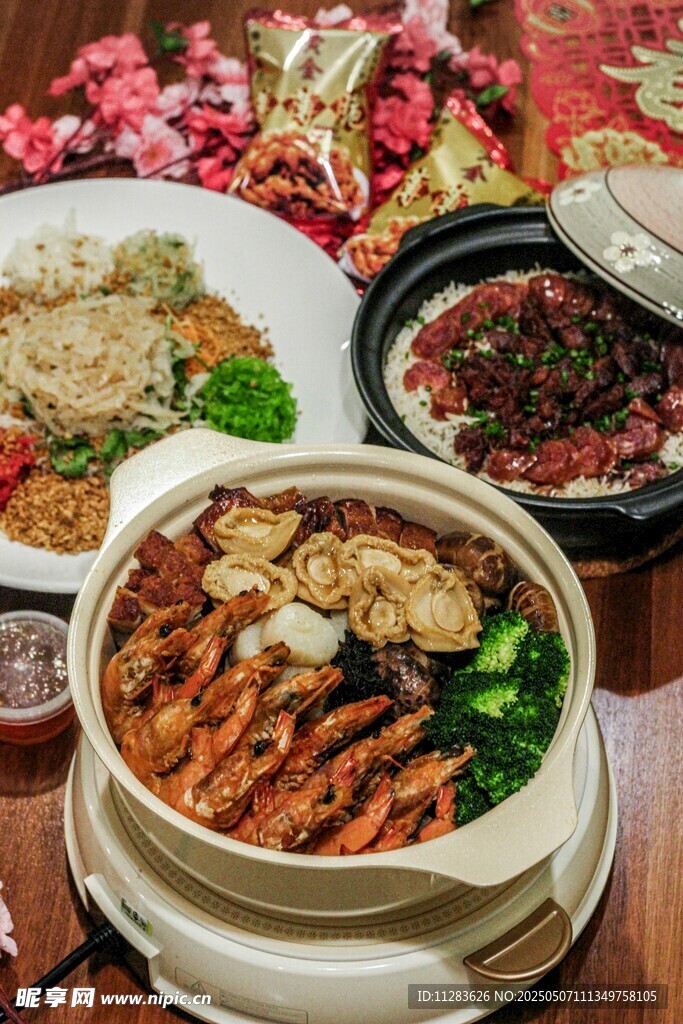 豐盛中式菜肴美食展示