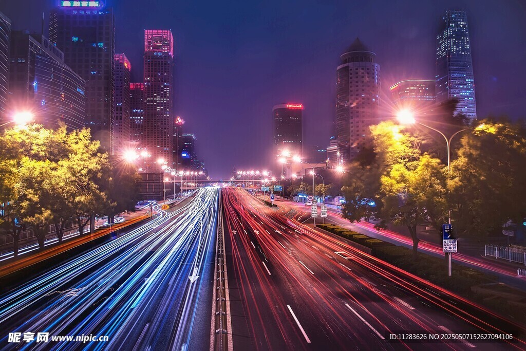城市夜景車流光影之美