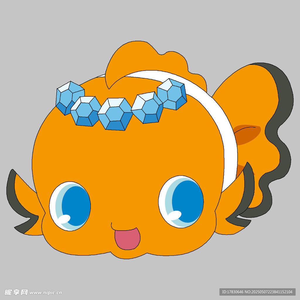 戴花環(huán)的可愛橙色小魚