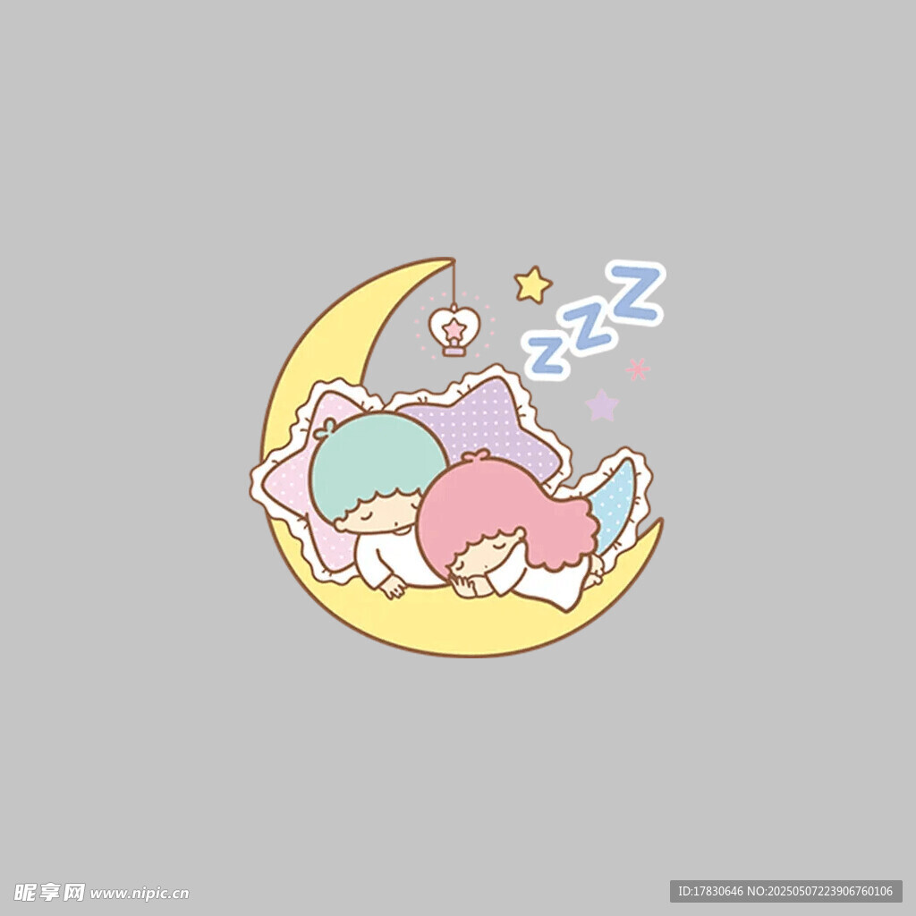 月亮上的可愛睡眠場景