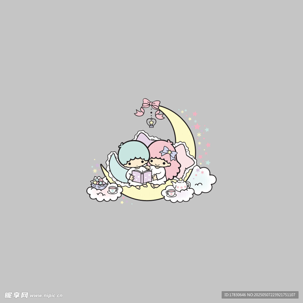 可愛月亮云朵卡通形象