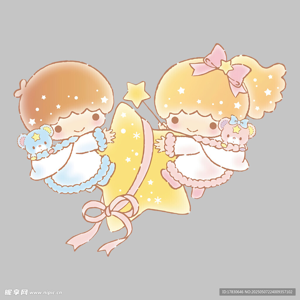 可愛萌娃與星星夢幻場景