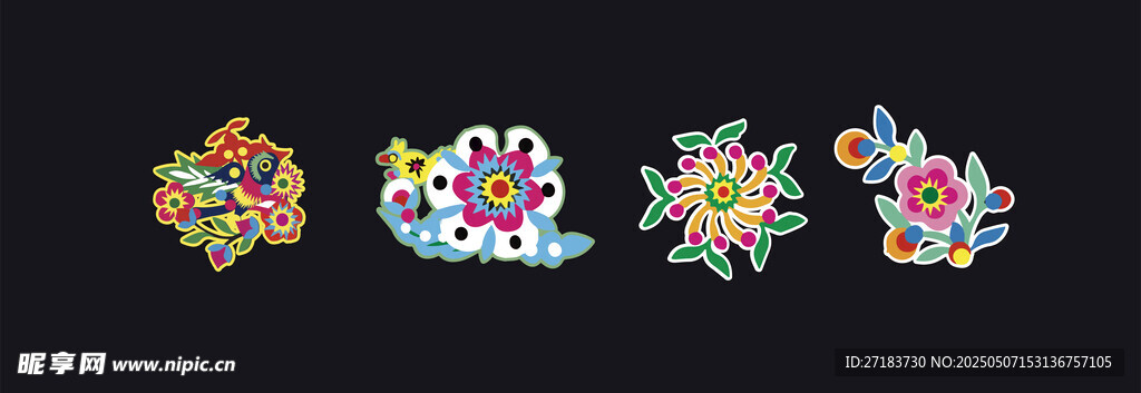 多彩精美刺繡圖案展示