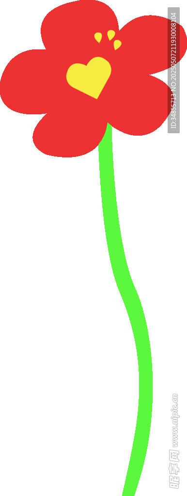 愛心紅花插畫