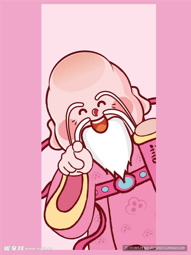 樂甜財叟財神發財暴富插畫卡通