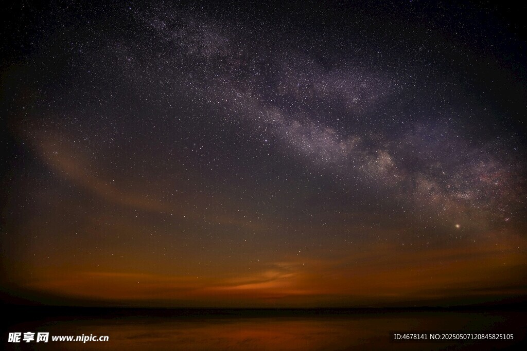 湖畔星空夜景