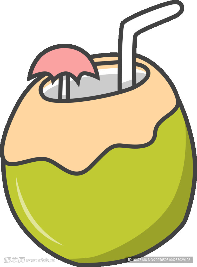 卡通椰子飲品插畫(huà)
