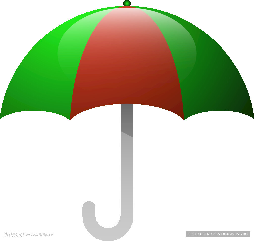 紅綠雙色卡通雨傘