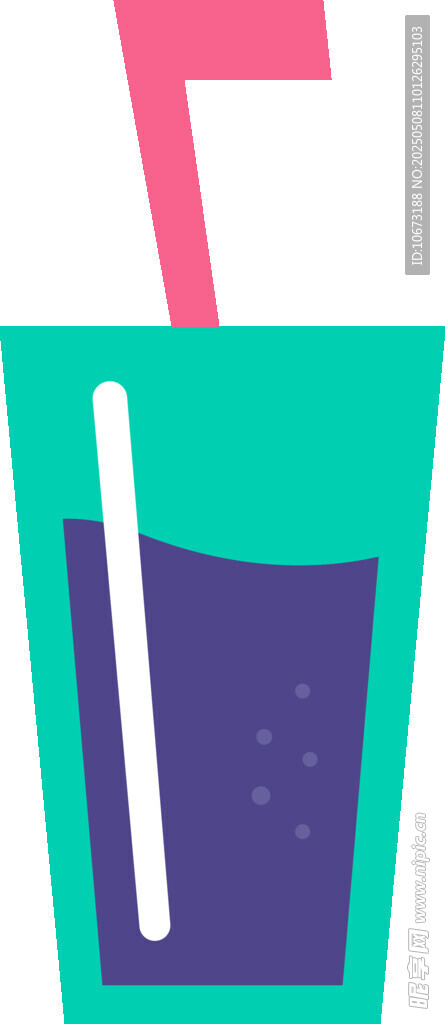 藍色飲品插畫