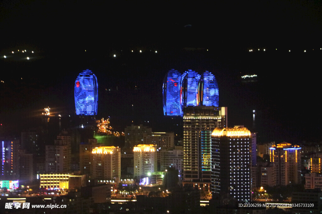城市璀璨夜景燈光秀