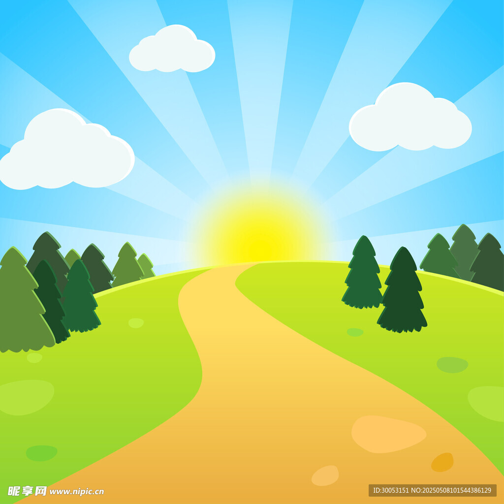 陽光照耀下的林間小路