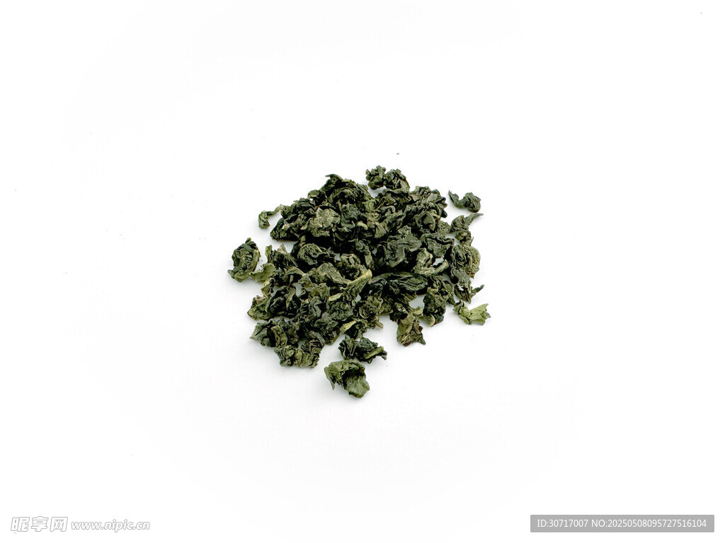 一堆綠色茶葉特寫