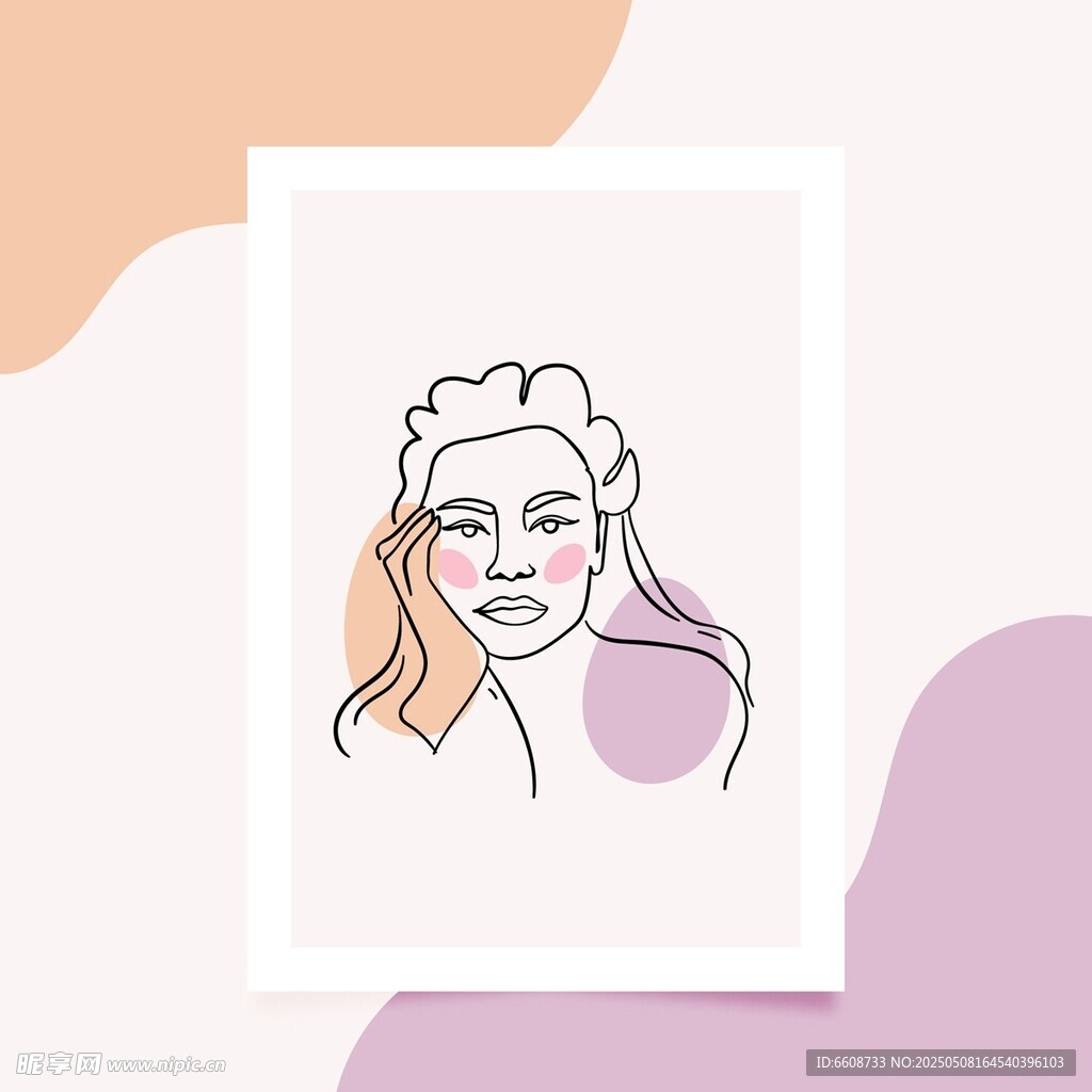 簡約線條風(fēng)女性肖像插畫