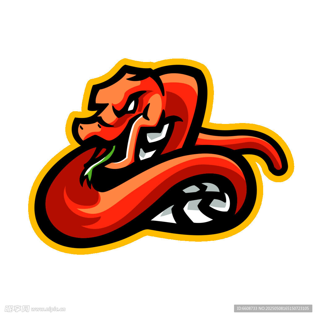 紅色蛇形卡通標(biāo)志形象