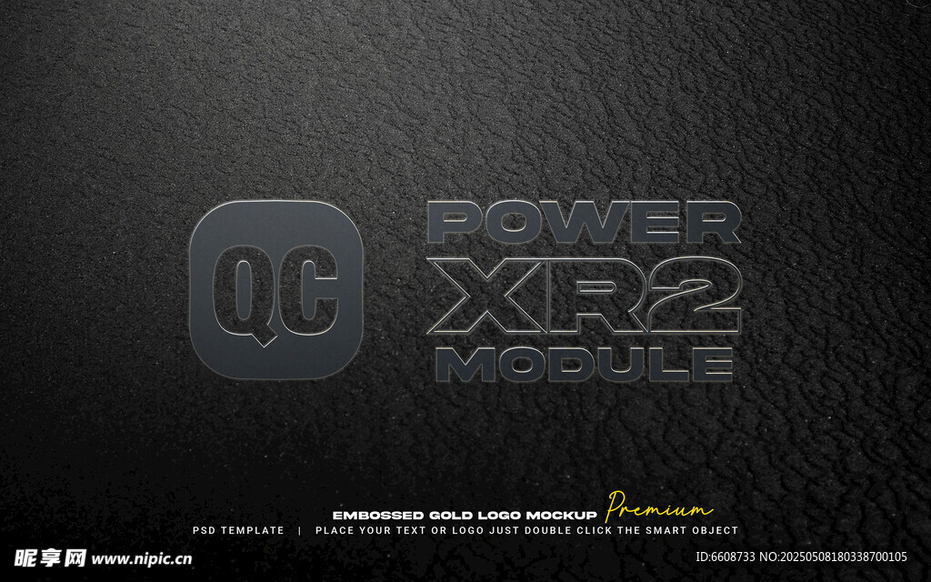 黑色質(zhì)感QC XR2標(biāo)志展示