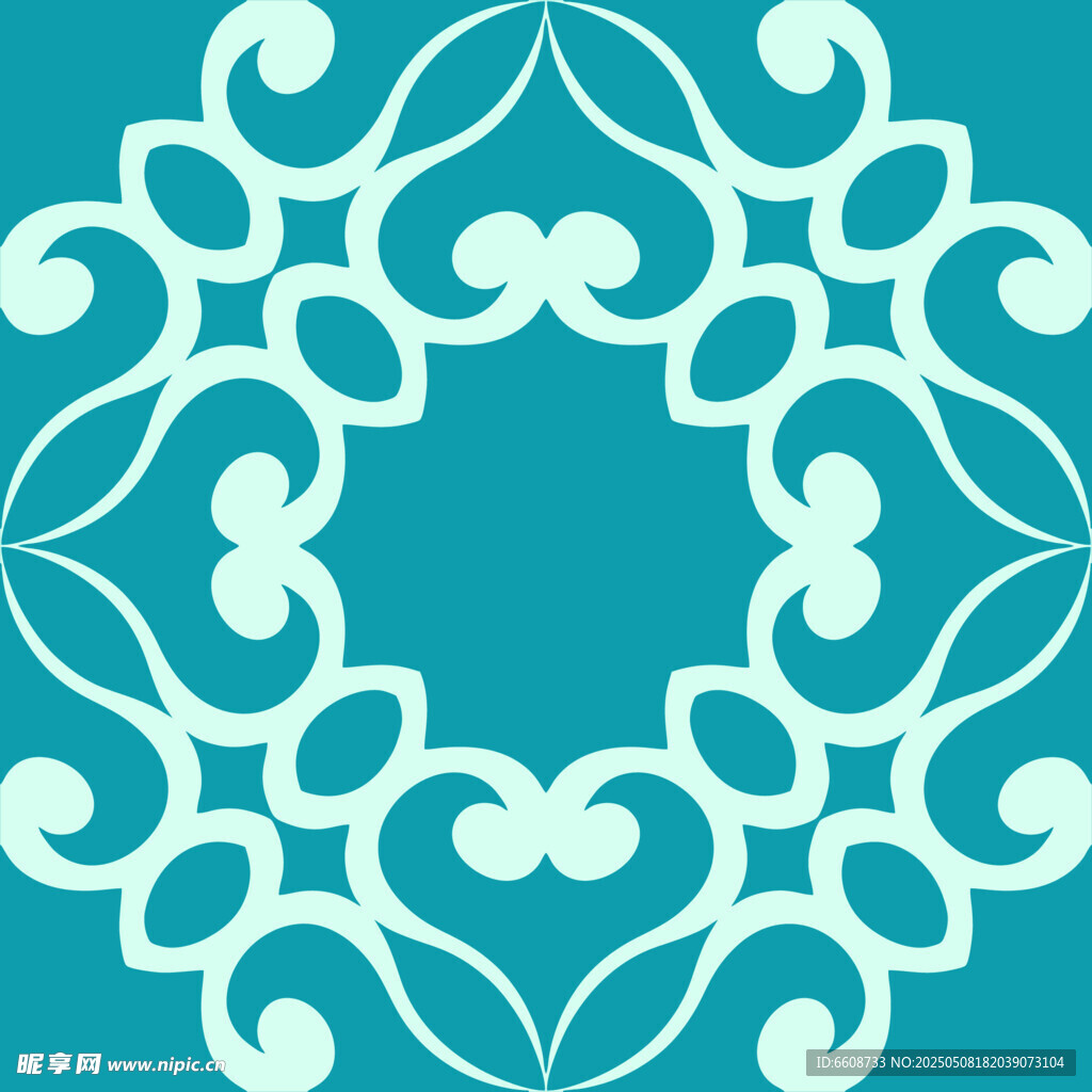 藍(lán)底白色精致花紋圖案
