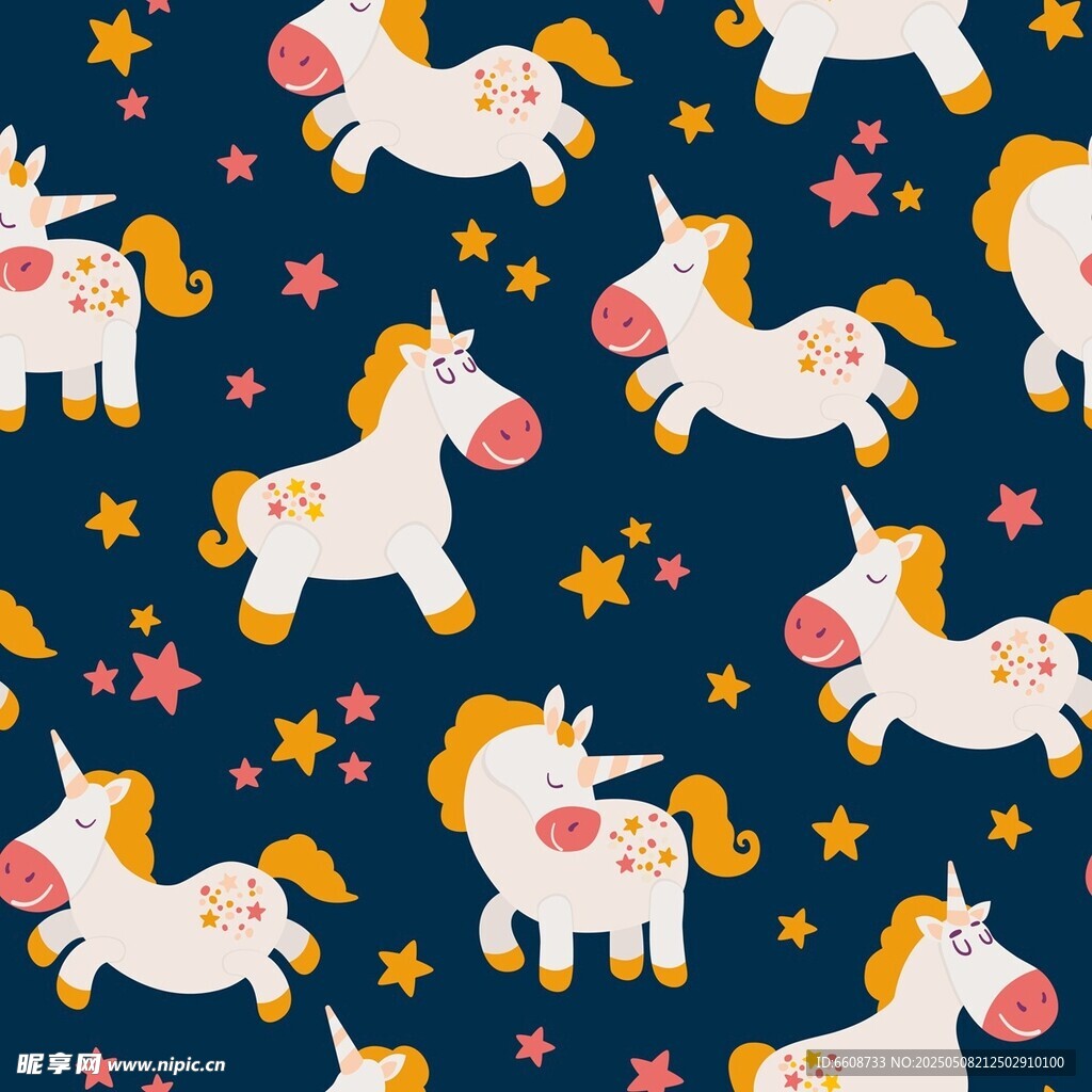 獨角獸星星圖案背景圖