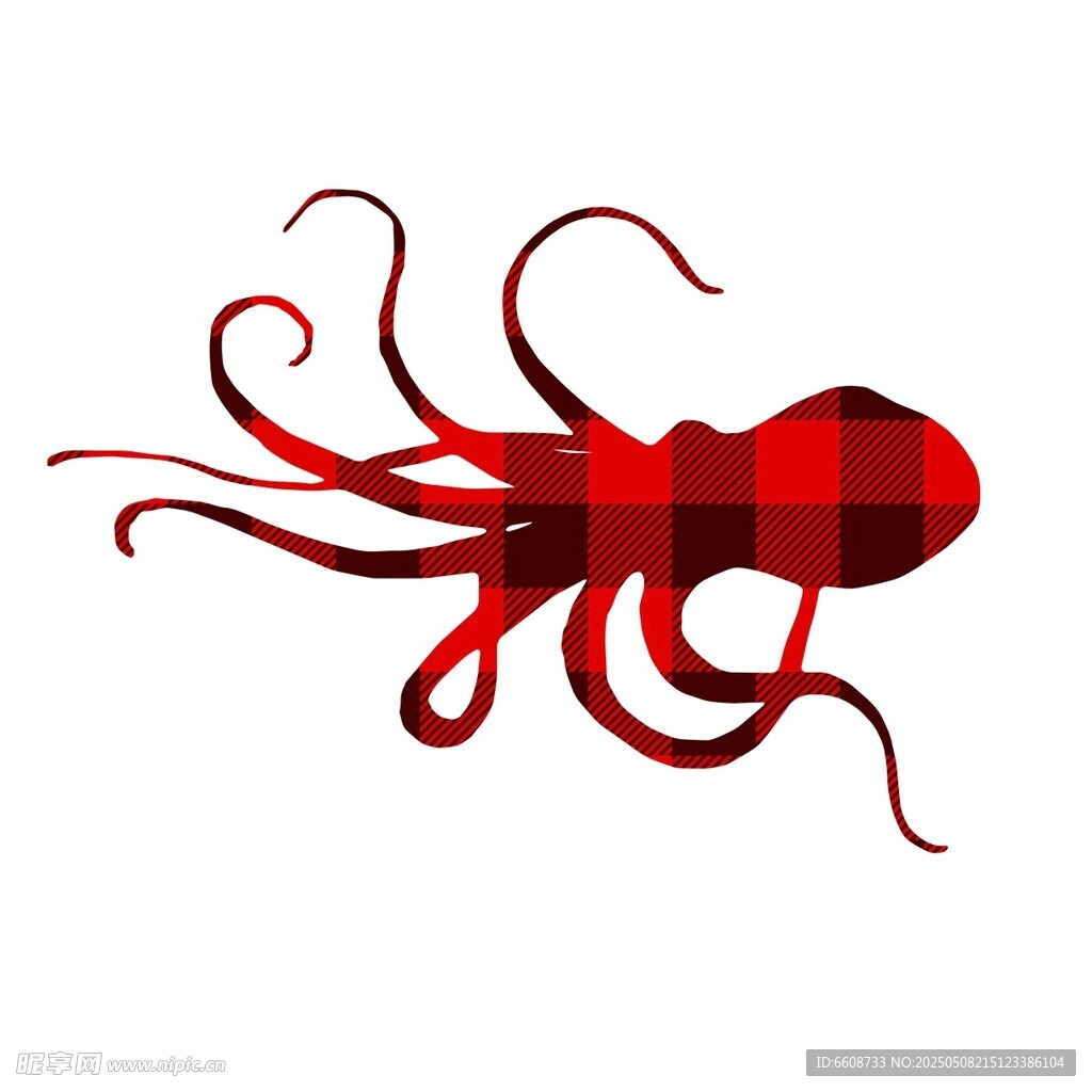 紅色章魚插畫
