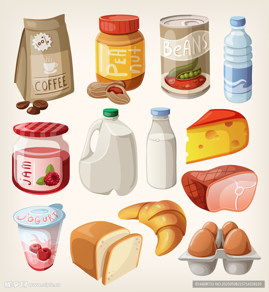 多樣食品雜貨展示