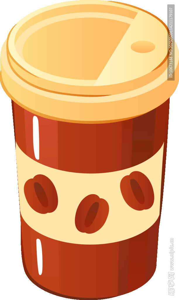 卡通風格咖啡杯插畫