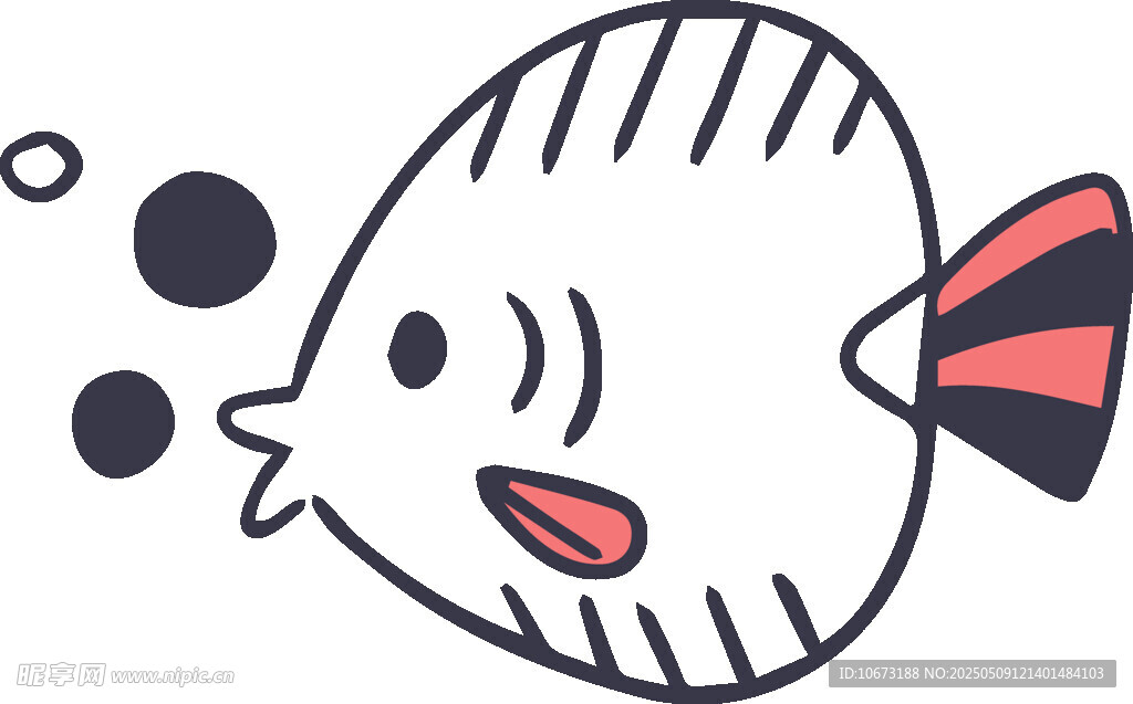 卡通小魚吐泡泡
