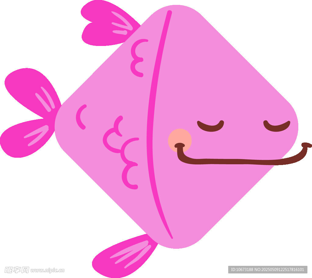 粉色卡通小魚形象