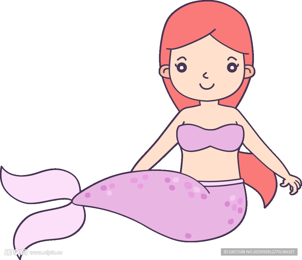 可愛卡通小美人魚形象