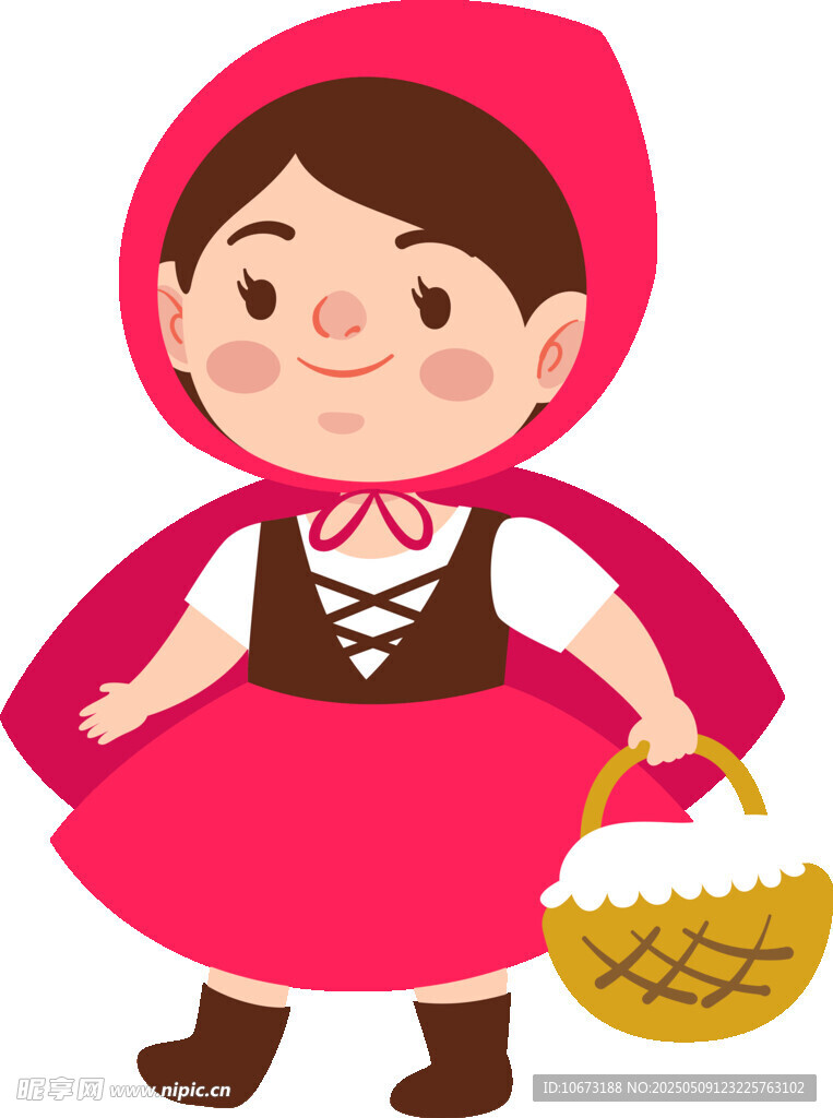可愛小紅帽形象插畫