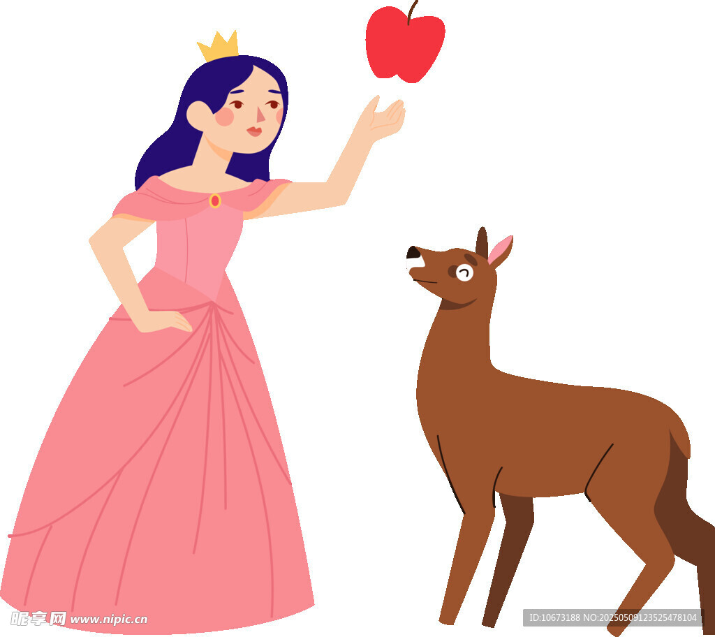 公主與小鹿的溫馨瞬間