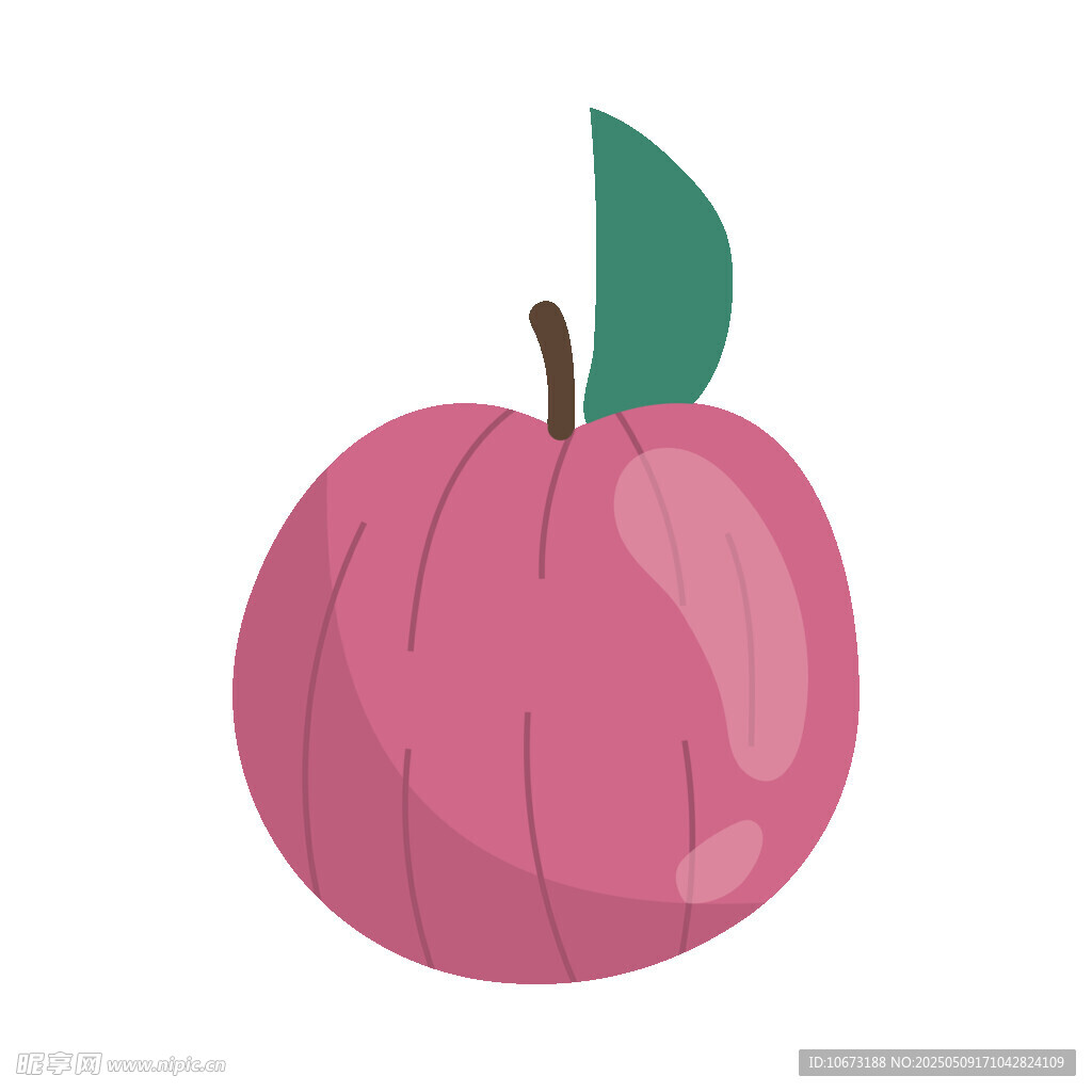 粉色蘋果插畫