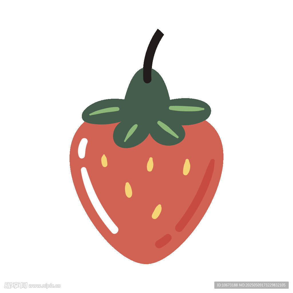 可愛卡通草莓插畫