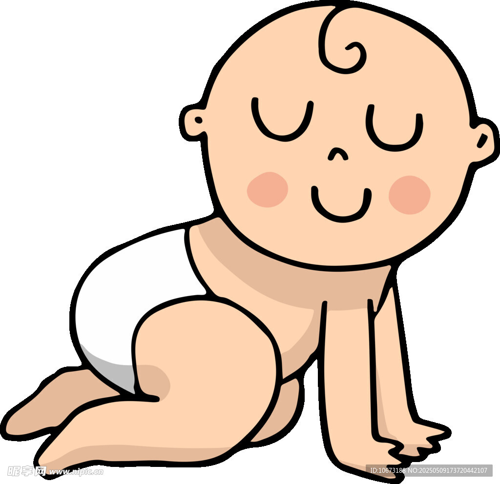 爬行的可愛小嬰兒