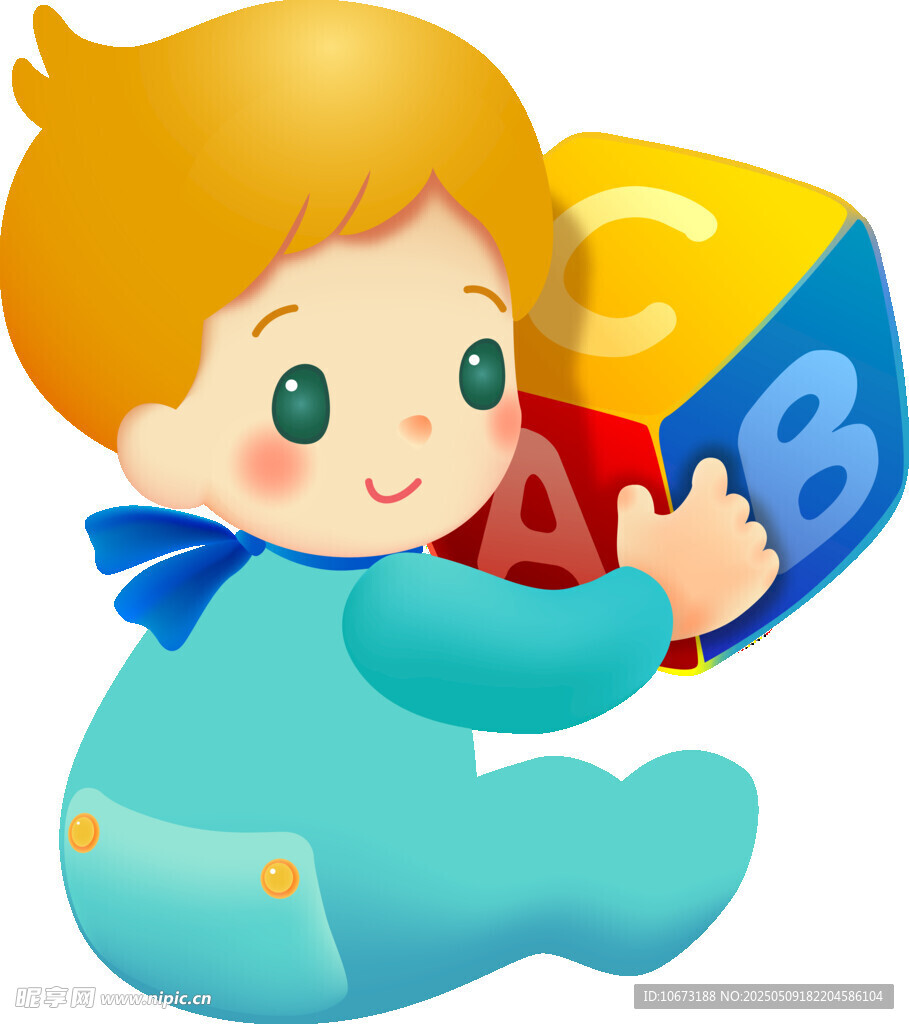 可愛寶寶玩彩色字母積木